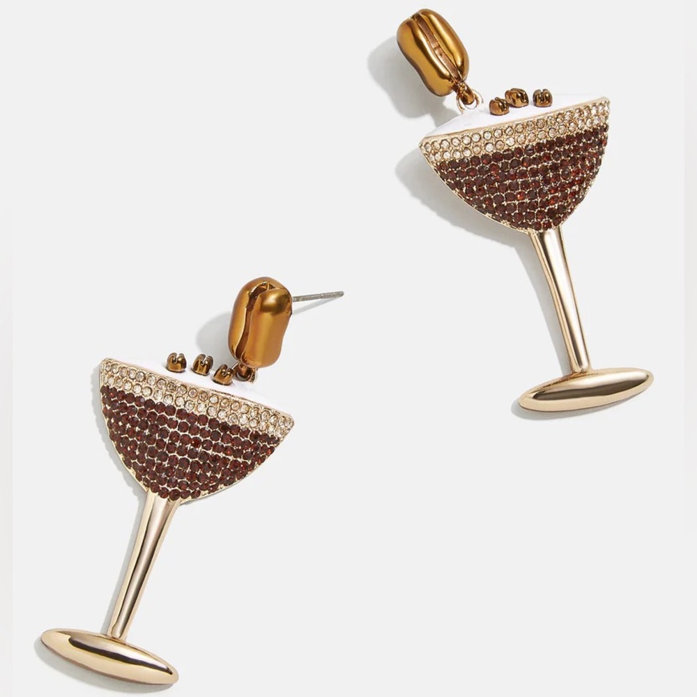 BaubleBar Espresso Martini Cocktail Glass Earrings